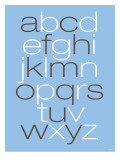 Lower Case Alphabet on Blue
