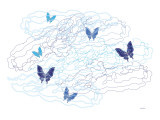 Blue Butterfly with Trails