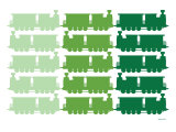 Green Trains Pattern
