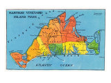 Massachusetts  Map of Entire Martha's Vineyard Island