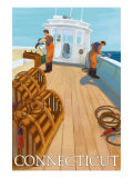 Connecticut  Lobster Fishing Boat Scene