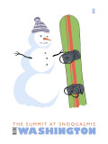 The Summit at Snoqualmie  WA  Snowman with Snowboard