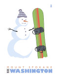 Mount Spokane  Washington  Snowman with Snowboard