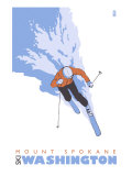 Mount Spokane  Washington  Stylized Skier