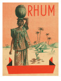 Rhum Woman with Sack on Head Rum Label
