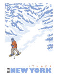 Stylized Snowshoer  Ithaca  New York