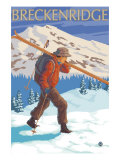 Breckenridge  Colorado  Skier Carrying Skis