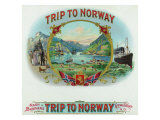 Trip to Norway Brand Cigar Box Label  Nautical