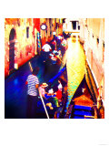 Gondolas On Canal  Venice