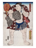 The Sumo Wrestler Ichiriki of the East Side  Japanese Wood-Cut Print