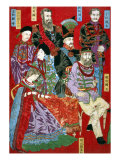 Portrait of World Sovereigns  Japanese Wood-Cut Print