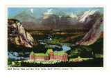 Banff  Alberta  Canada  Panoramic View of Banff Springs Hotel and Bow River Valley