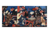 Doctor Huatuo Attending to the Warrior Guanyu's Arm Wound  Japanese Wood-Cut Print