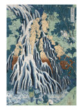 Kirifuri Falls at Mount Kurokami in Shimosuke  Japanese Wood-Cut Print