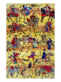 Melange of Horse-riders  Japanese Wood-Cut Print
