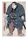 The Sumo Wrestler Kagamiiwa Hamanosuke  Japanese Wood-Cut Print