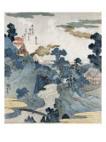Evening View of Fuji  Japanese Wood-Cut Print