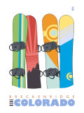 Breckenridge  Colorado  Snowboards in the Snow