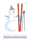 Mount Spokane  Washington  Snowman with Skis