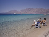 Beach with Tourists in Front of the Hotel Coral Hilton  Egypt