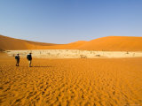 Two Hikers at Sossuvlei  Namibia