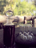 Sherry Bottle and Glasses at Jao Camp  Botswana