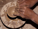 Potter Forms Clay Cup on Wheel  Morocco