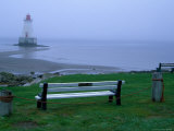 Sandy Point Lighthouse on a Foggy Morning  Nova Scotia  Canada