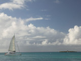 Sailboat off Plage de Vieux Fort Beach  Marie-Galante Island  Guadaloupe  Caribbean