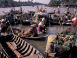 Floating Market on Mekong River  Mekong Delta  Vietnam