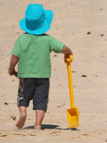 Little Boy and Spade on Beach  Gold Coast  Queensland  Australia