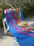 Hat and Towel on Lounge Chair  Aruba  Caribbean