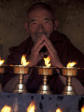Elderly Monk Praying  Lhasa  Tibet