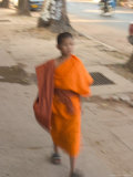 Monk Walking  Laos
