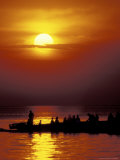 Boat at Sunset on Lake Tanganyika  Tanzania