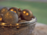 Christmas Ornaments in Crystal Bowl