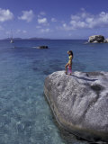 Woman on Shore  British Virgin Islands  Caribbean