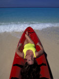 Sunbather and Beach View  Nassau  Bahamas  Caribbean