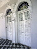 Historic District Doors with Stucco Decor and Tiled Floor  Puerto Rico