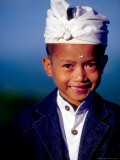 Boy in Formal Dress at Hindu Temple Ceremony  Indonesia