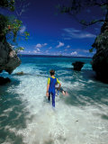 Boys Snorkeling in Tropical Micronesia  Rock Islands