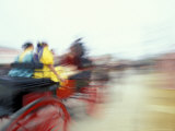 Carriage Riders in Parade at Feria de Abril  Sevilla  Spain