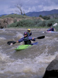 Kayaking 'Tin Cup' Rapid in Arkansas River  Colorado  USA