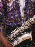 Man's Traditional Dress and Saxophone  Antigua  Guatemala