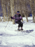 Woman Telemark Skiing