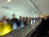 Blurred Metro Automatic Walkway  Paris  France