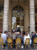 Students at Sidewalk Cafe  Paris  France