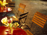 Cafe Table on a Winter Evening  Oberdorfstrasse  Zurich  Switzerland