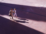 Tourists Between Tower Shadows  San Gimignano  Tuscany  Italy