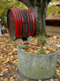 Vivarais Railway Stop and Wine Barrel  Ardeche  France